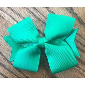 Green 4" Sweet and Simple Bow    4B2484  Handmade NWT Boutique